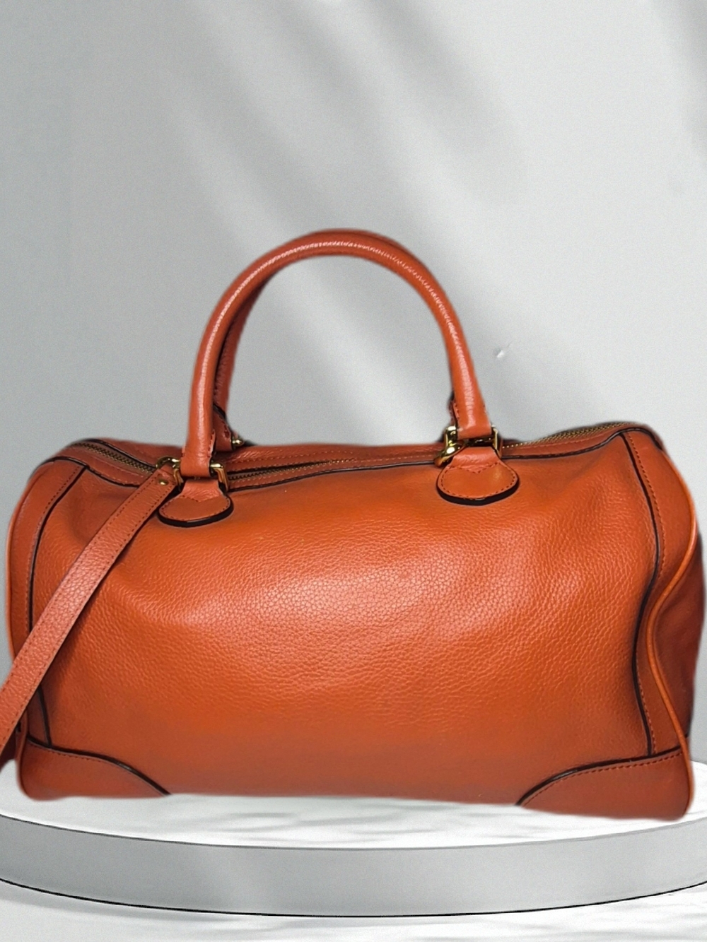 Banana Republic Pebbled Leather Satchel - Orange